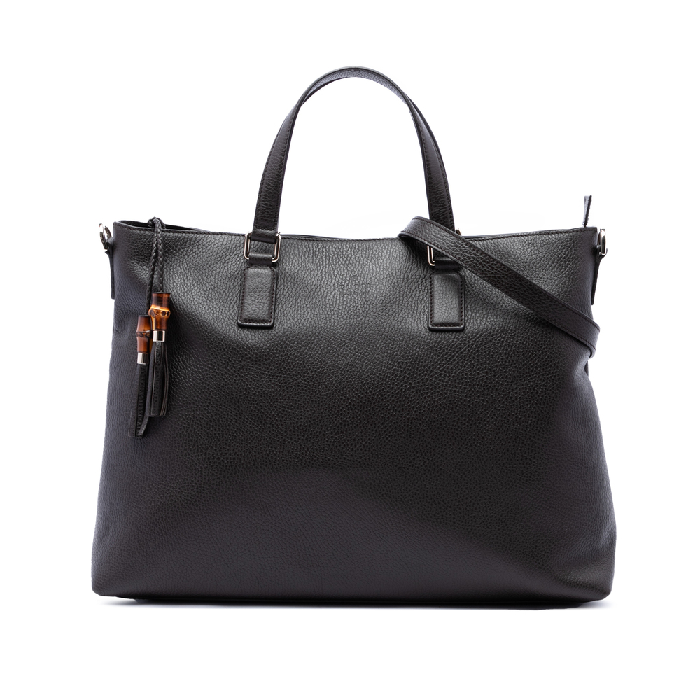 Pre-Loved Gucci Calfskin Bamboo Tassel Satchel
